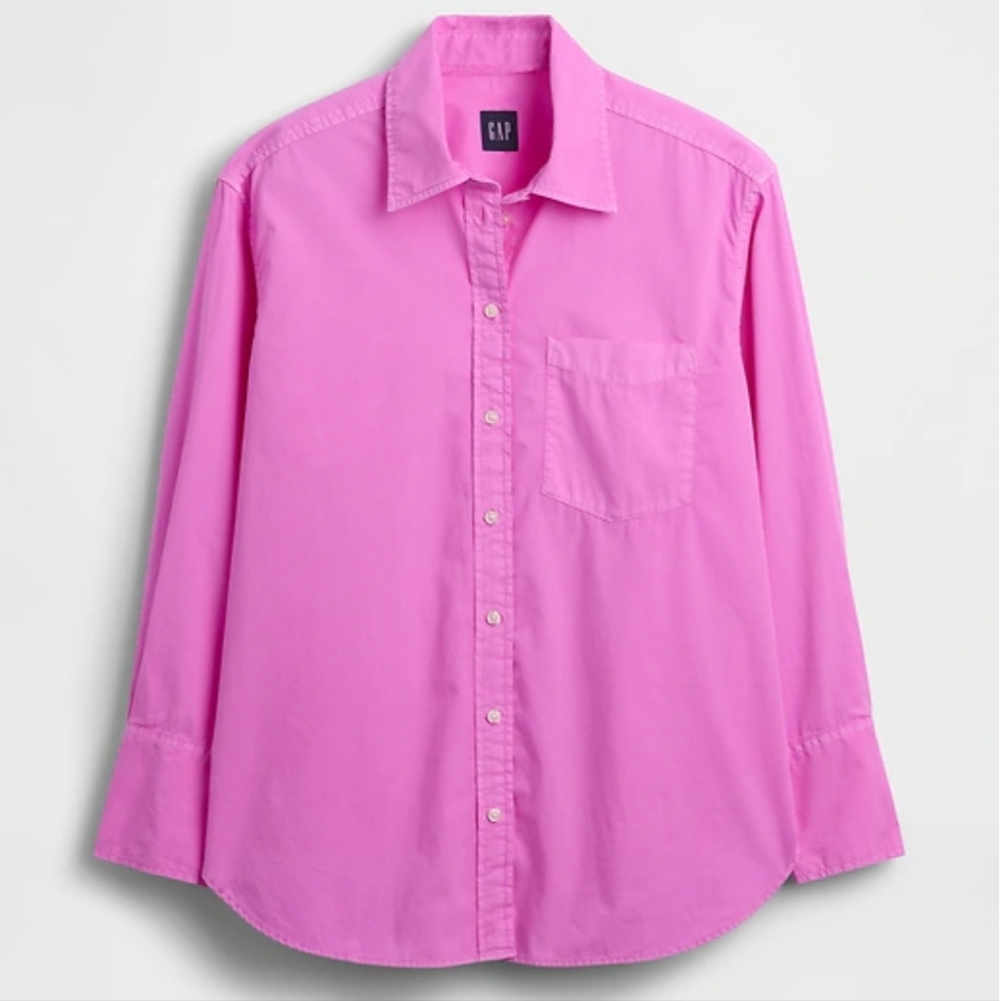 Gap Bright Pink Oversized Button-Up Shirt